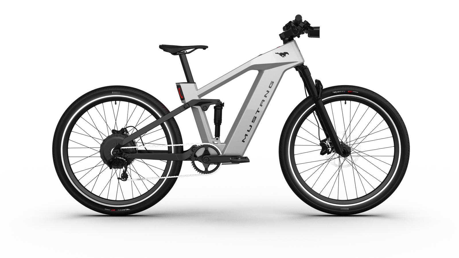 Mustang electric bike in Iconic Silver Metallic colour