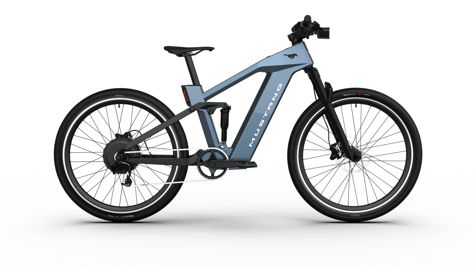 Ford Mustang electric bike in Vapor Blue Metallic colour