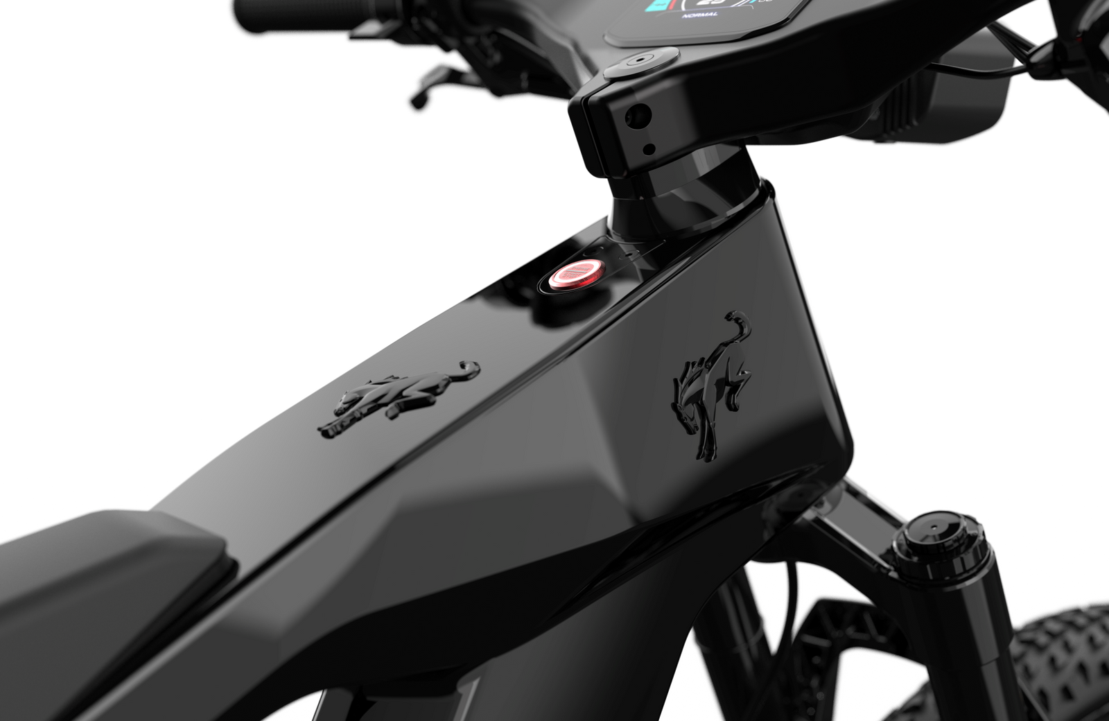 Non-driveside profile of the Ford Bronco electric dirt bike - Shadow Black color