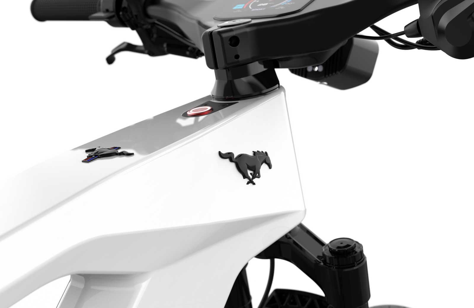 Ford Mustang electric bike in Oxford White colour
