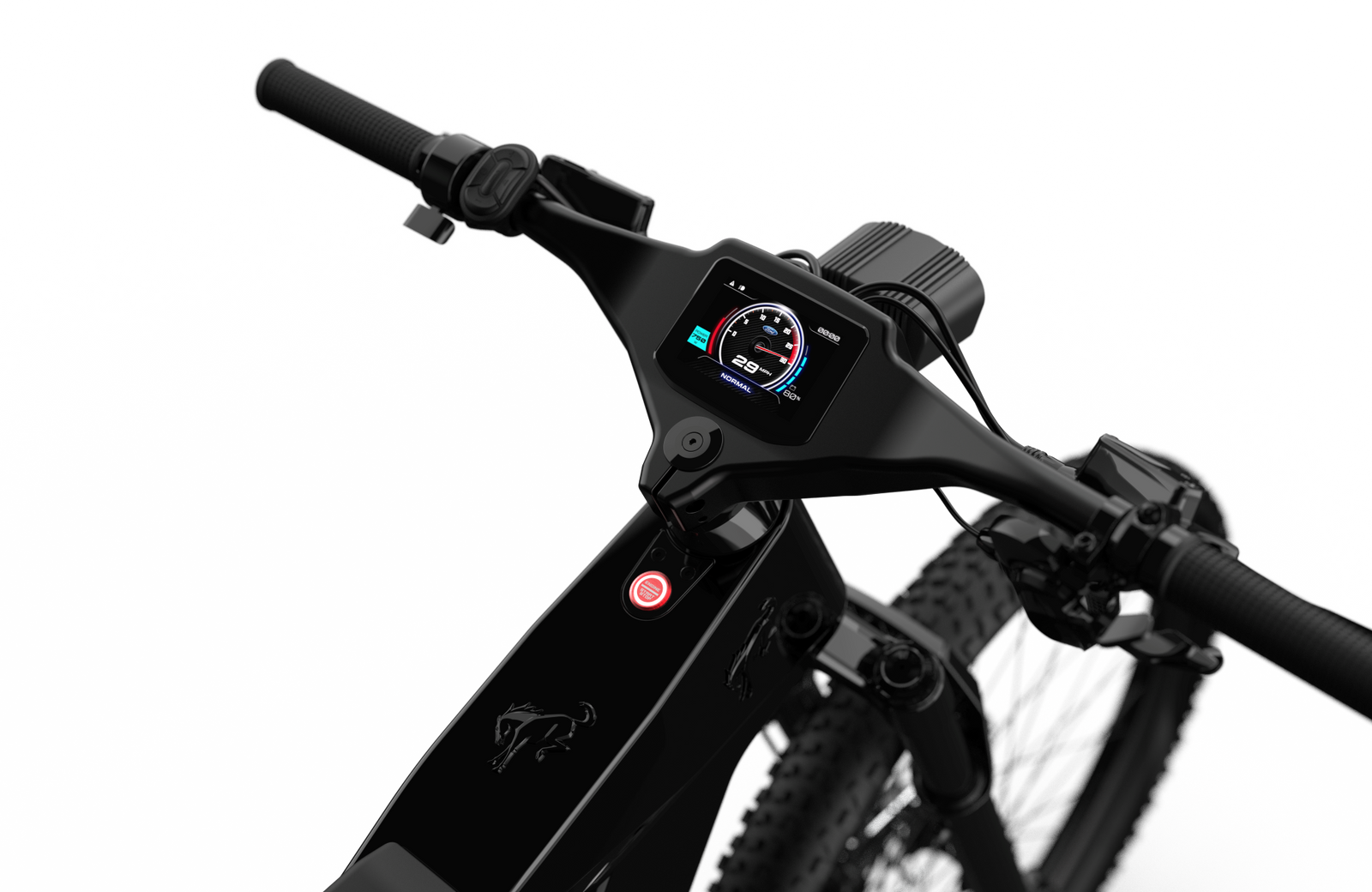 Non-driveside profile of the Ford Bronco electric dirt bike - Shadow Black color