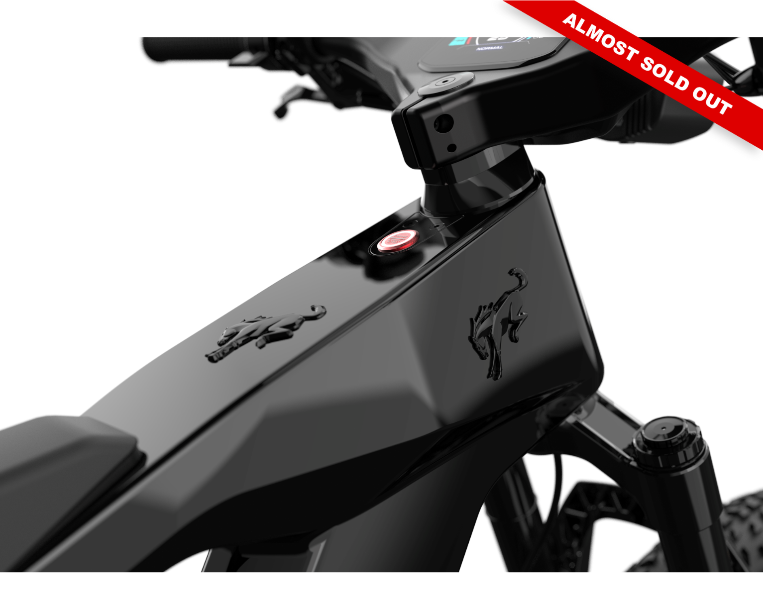 Non-driveside profile of the Ford Bronco electric dirt bike - Shadow Black color