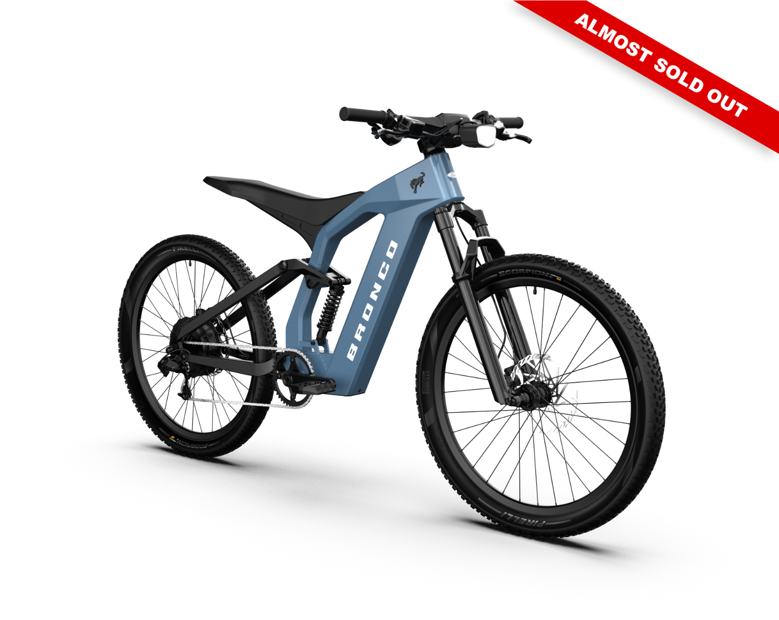 Ford Bronco electric dirt bike - Azure Gray Metallic Tri-Coat color
