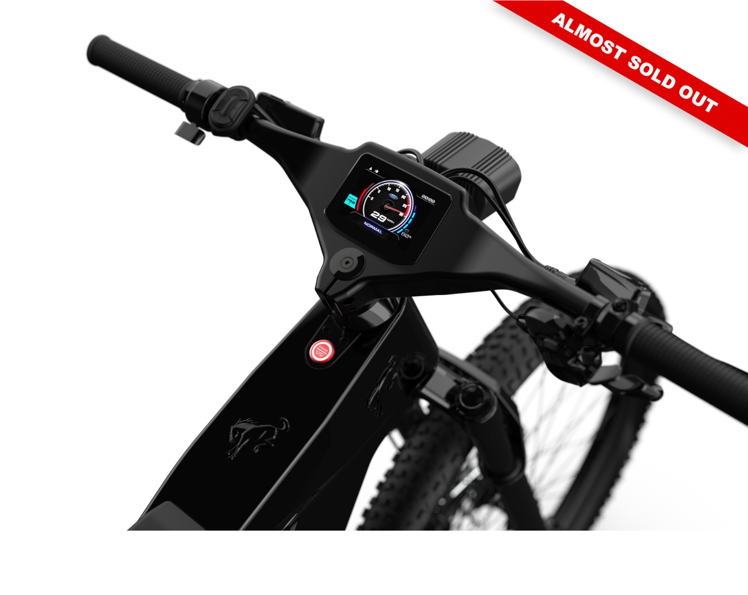 Non-driveside profile of the Ford Bronco electric dirt bike - Shadow Black color