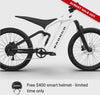 mv-Non-driveside profile of the Ford Bronco electric dirt bike - Oxford White color