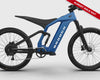 Full suspension on the Ford Bronco electric dirt bike - Velocity Blue Metallic color