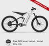 mv-Non-driveside profile of the Ford Bronco electric dirt bike - Oxford White color