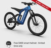 mv-Full suspension on the Ford Bronco electric dirt bike - Velocity Blue Metallic color