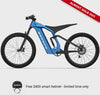 dt-Full suspension on the Ford Bronco electric dirt bike - Velocity Blue Metallic color