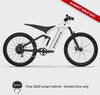 dt-Non-driveside profile of the Ford Bronco electric dirt bike - Oxford White color