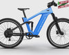 Non-driveside profile of the Ford Mustang electric bike in Grabber Blue Metallic colour