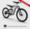 dt-Non-driveside profile of the Ford Bronco electric dirt bike - Iconic Silver Metallic color